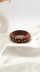 Golden Pebble Wooden Bracelet